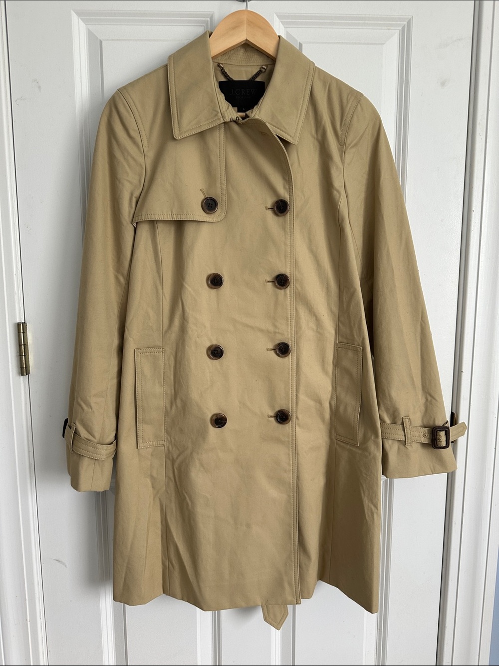 J. Crew Khaki Double-Breasted Trench Coat